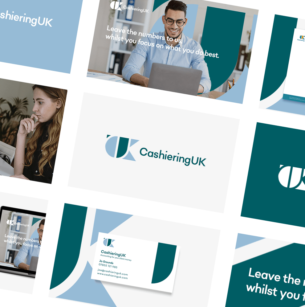 Link to gallery page. Image of Cashering UK visual identity
