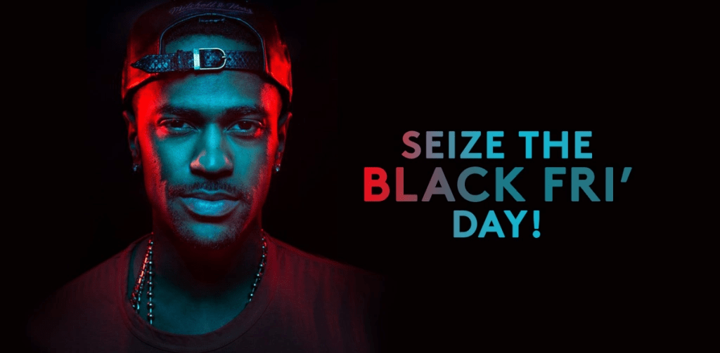 Link to Jacamo page. Image of Black Friday creative.