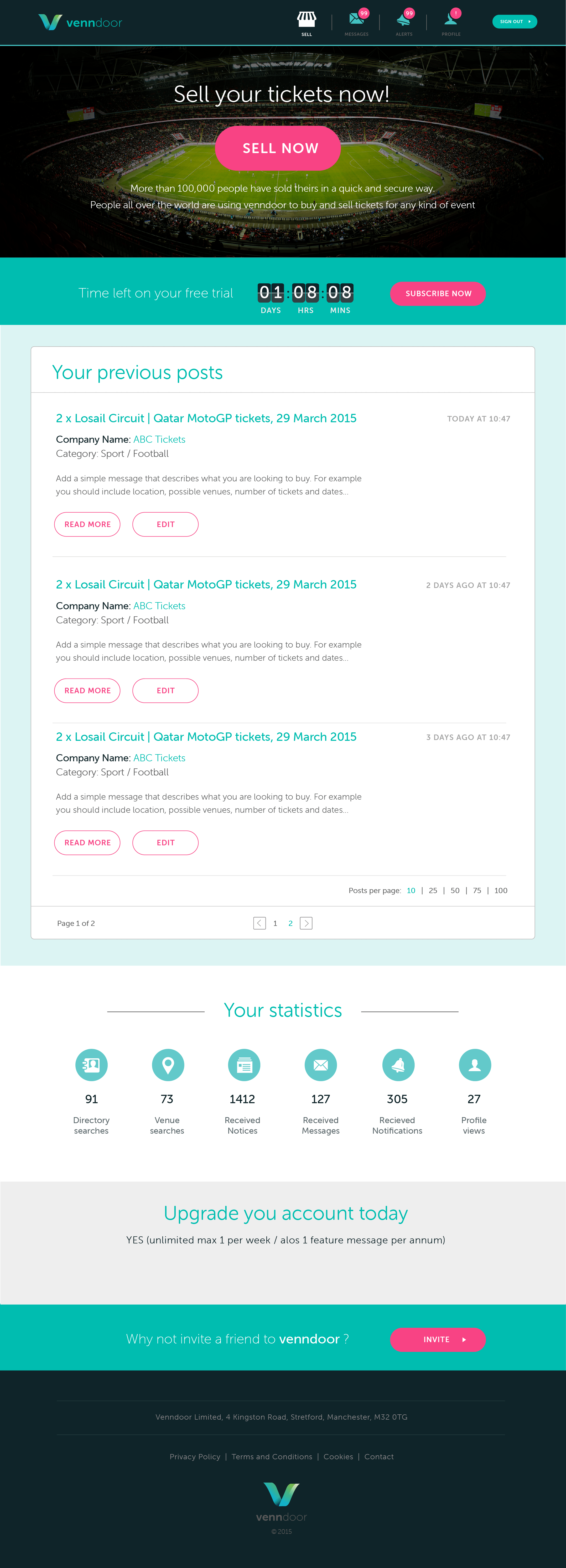 Venndoor website posts page 