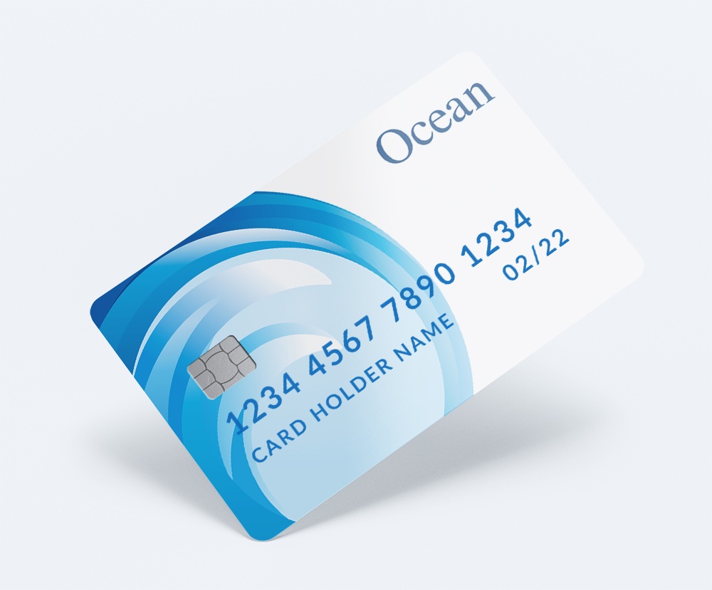 Ocean Finance logo on credit card