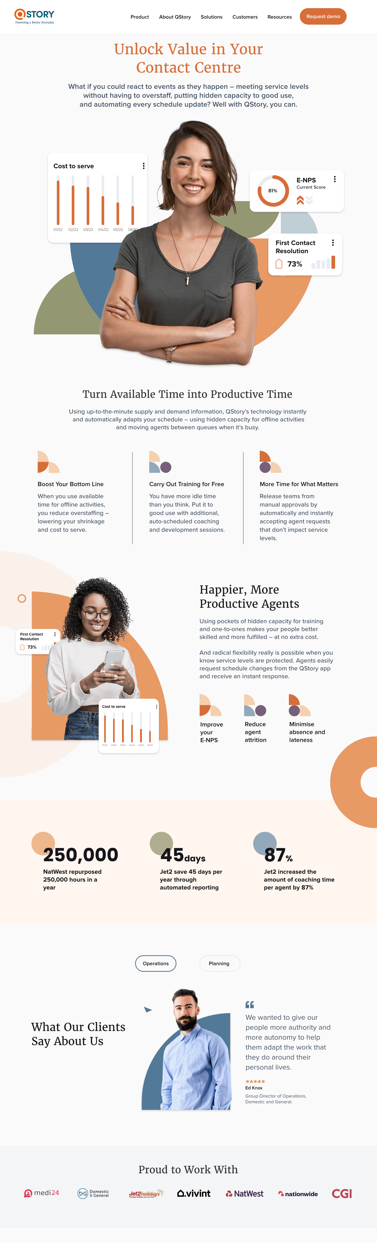 Link to QStory page. Image of homepage.