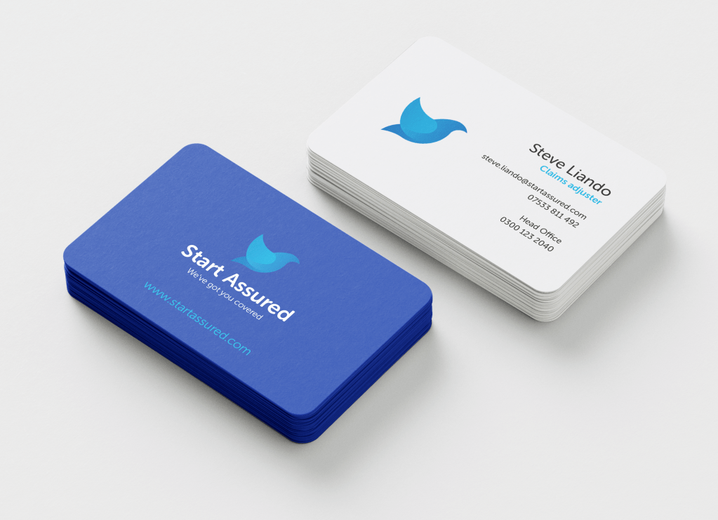 Start Assured logo on business cards
