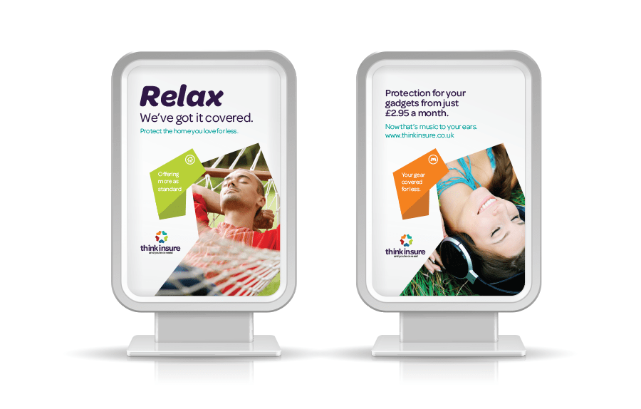 Link to Think Insure page. Image of out of home creative.