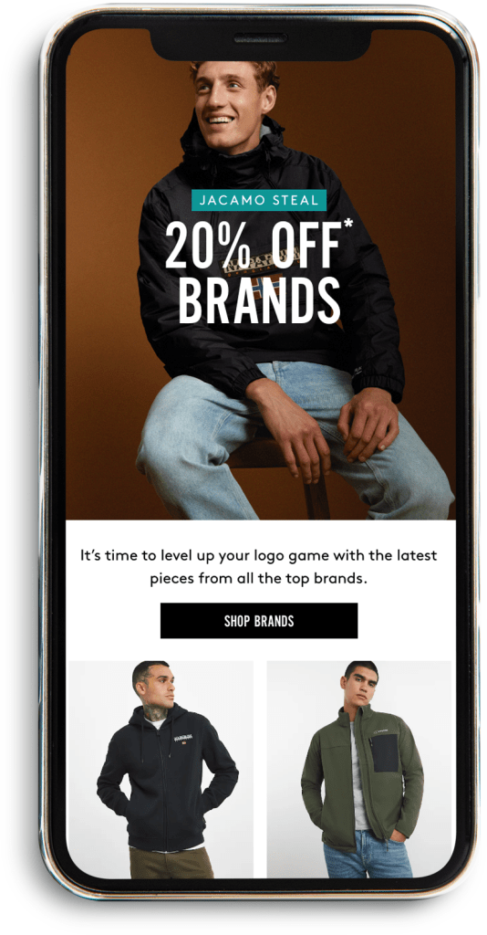 Jacamo email on mobile