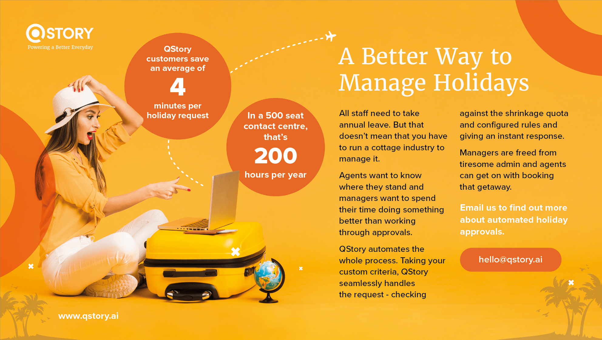 Link to QStory page. Image of one pager marketing collateral.