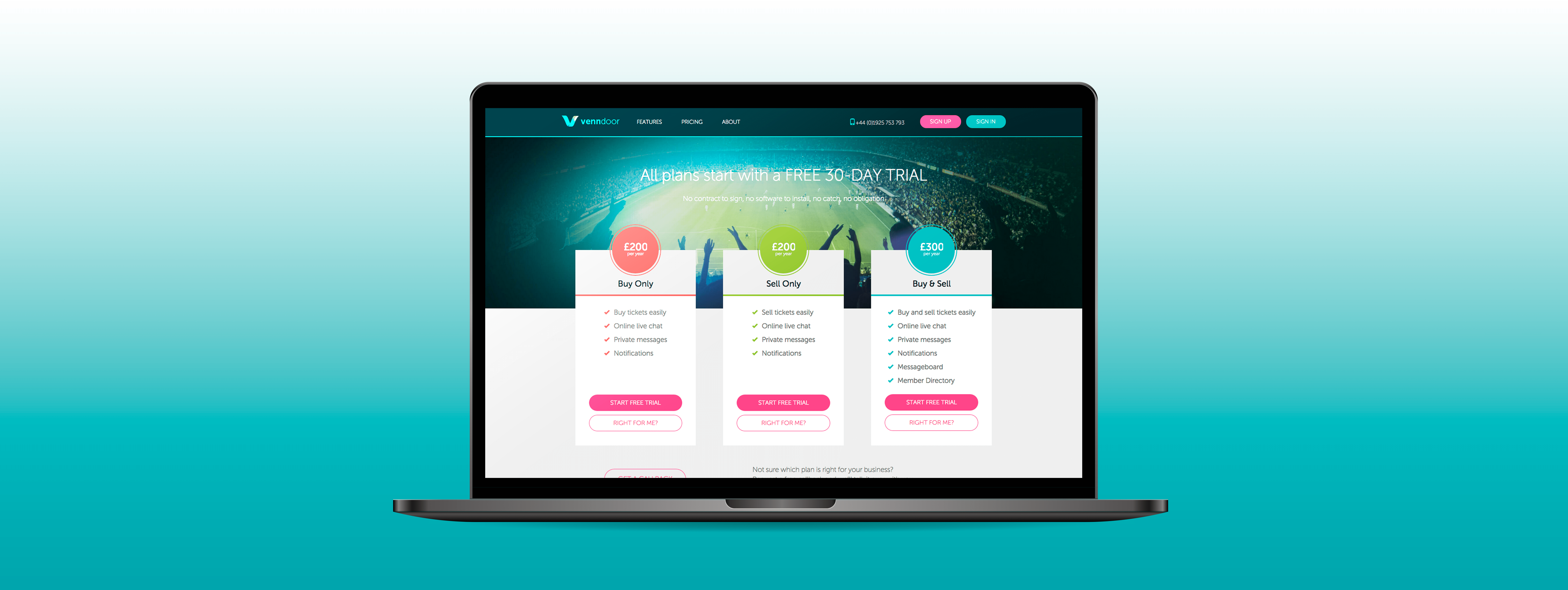 Venndoor website onlaptop