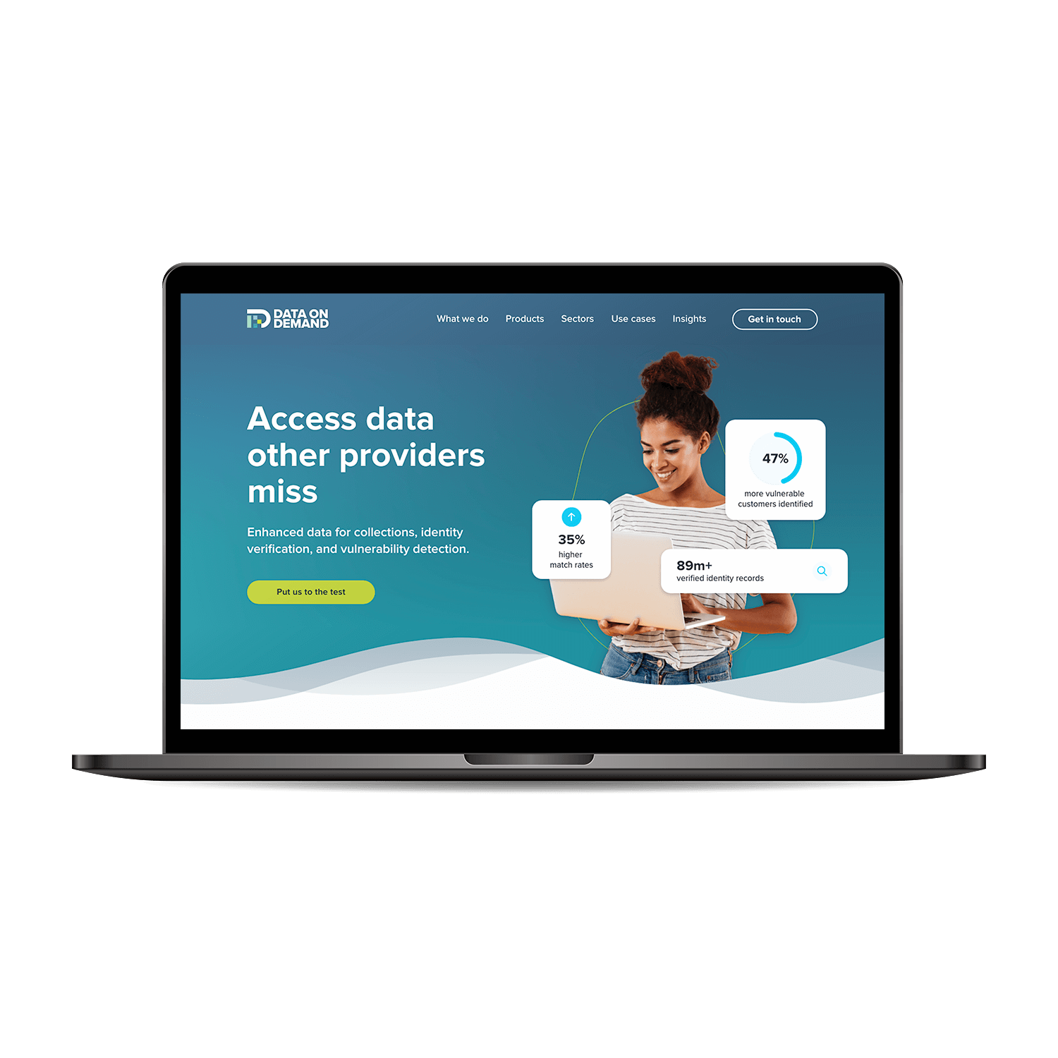 Data on Demand website on laptop